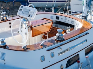 Hinckley brightwork awlgrip awlwood teak boat repair restoration BocaGrande