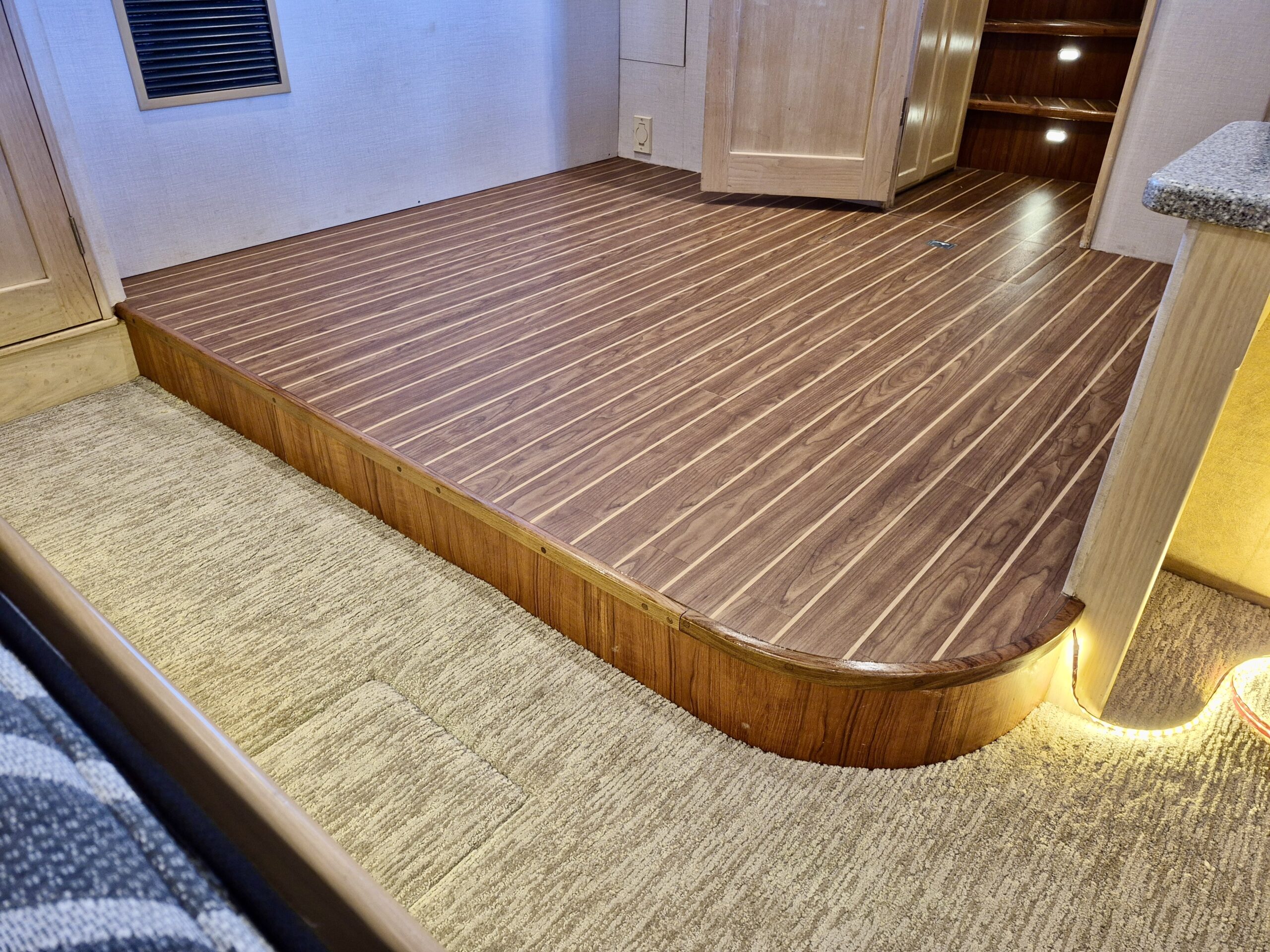 Boat Interior Restoration Teak Amtico Flooring Punta Gorda