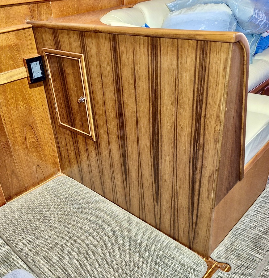 E-Custom Salon Sette Backpanel After Boat Interior Restoration Carpentry Bradenton, Florida.