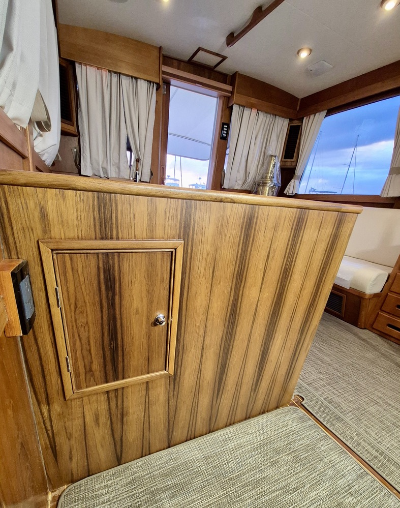 F-Custom Settee Backpanel After Boat Woodwork Modernization Bradenton, Florida.