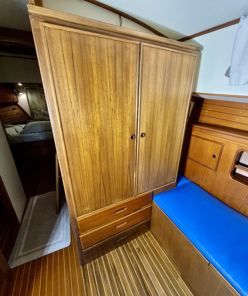 Wardrobe Locker With Drawers After Boat Restoration Yacht Carpentry Services Bradenton Florida