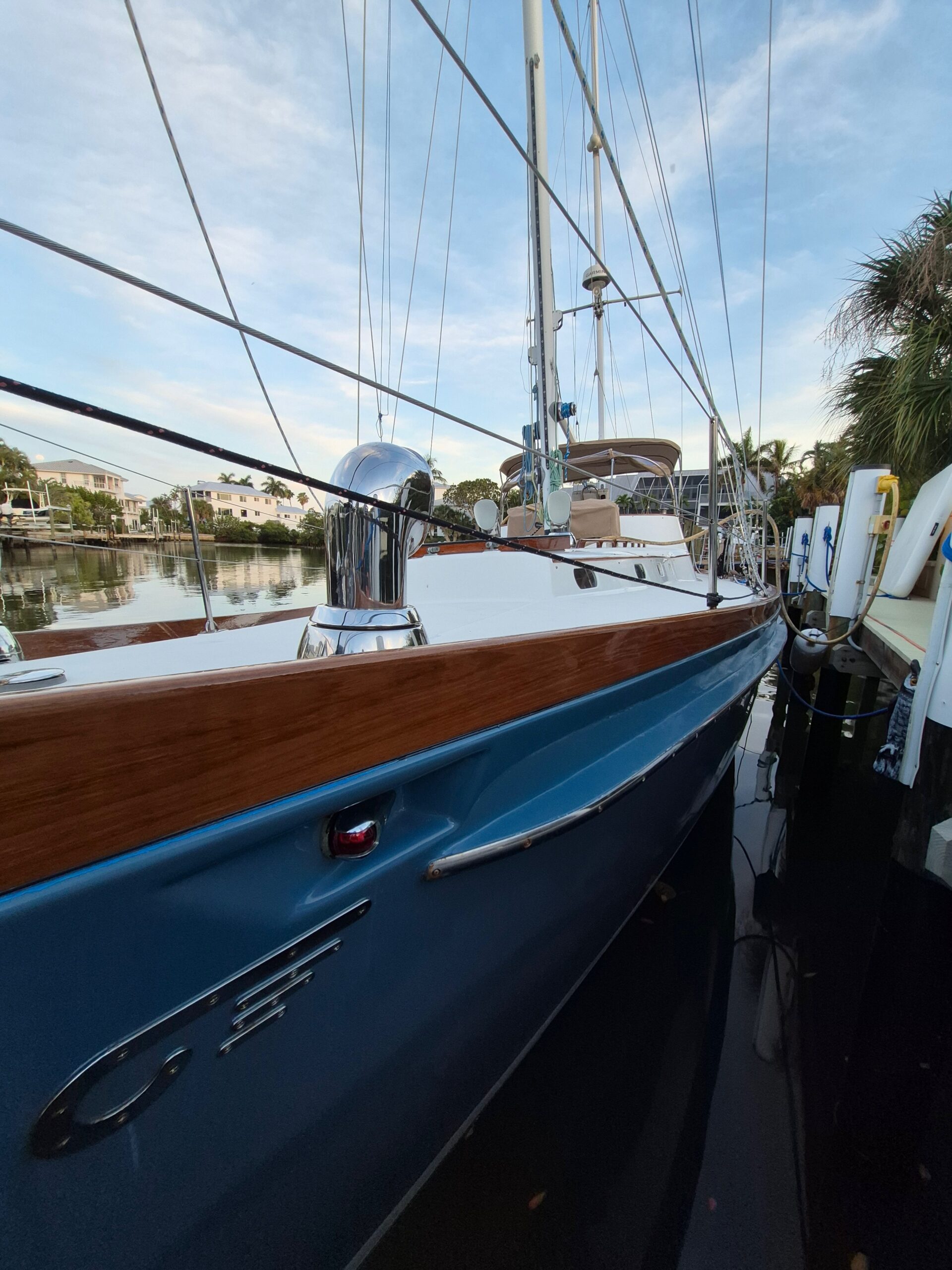 E-Hickley Boat Repair Restoration With Teak Refinishing On Toe Rail, Fort Myers.