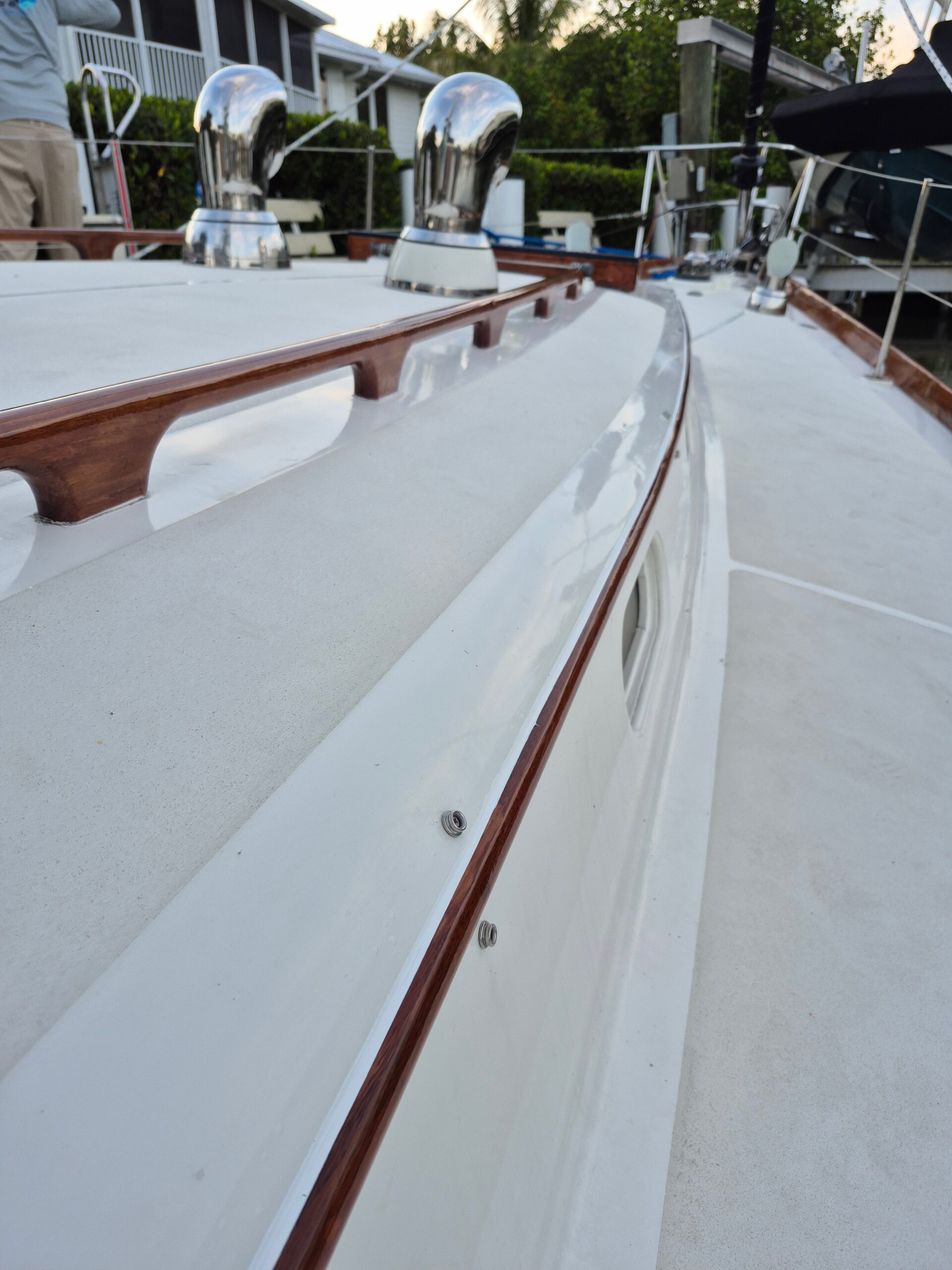 I-Hinckley Boat Repair Modernization With Teak Brightwork Combing Board Hand Rail And Trim, Fort Myers.