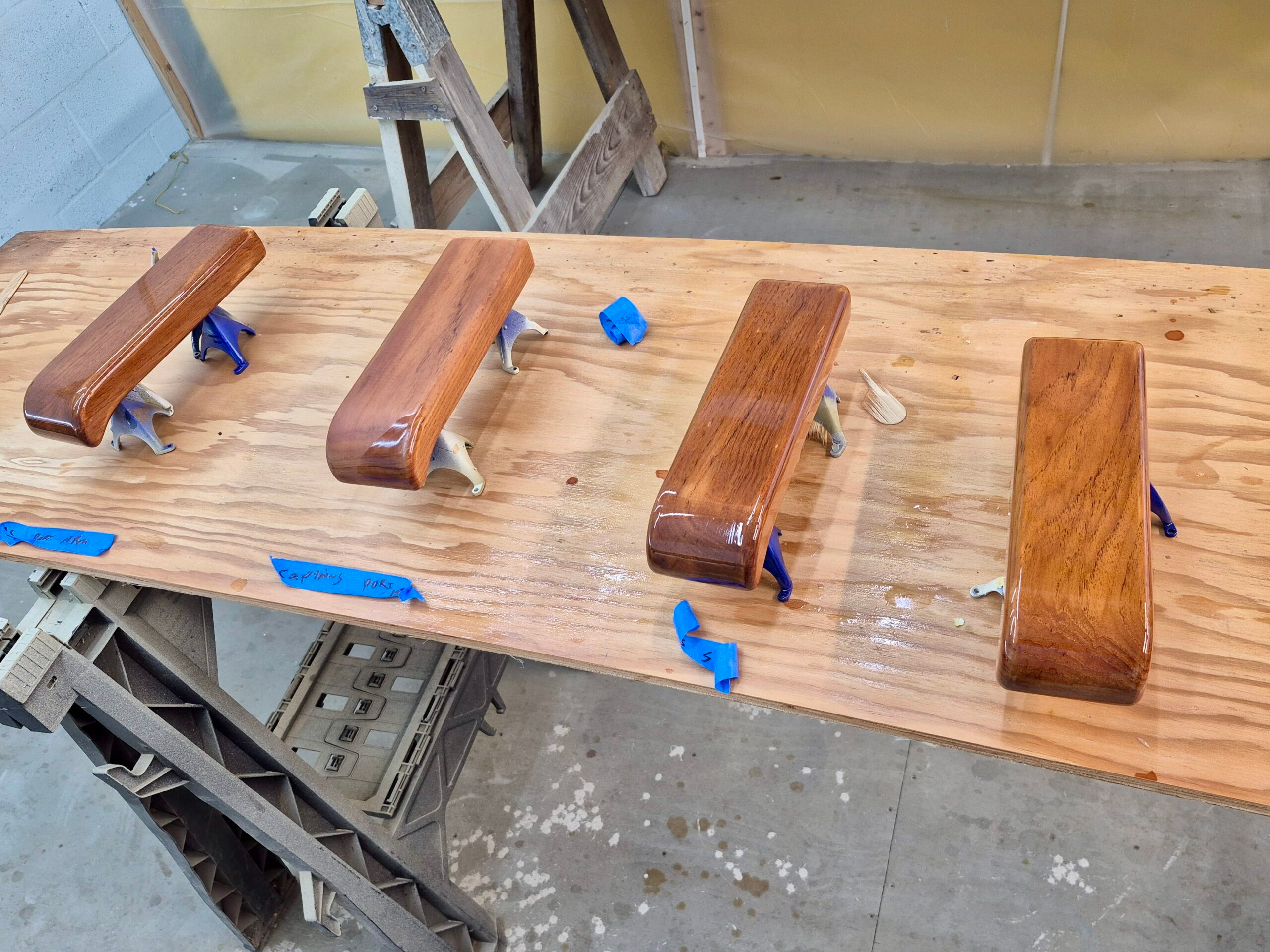 Flybridge Helm Seat Parts After Boat Interior Refinishing And Brightwork, Port Charlotte.